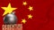 The Bomb and Debenture word on China flag background for Business concept 3d rendering