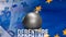 The Bomb and Debenture word on Eu flag background for Business concept 3d rendering