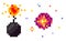 Bomb Explosion, Burst and Particles of Fire Pixel