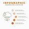 Bomb, explosion, nuclear, special, war Infographics Template for Website and Presentation. Line Gray icon with Orange infographic