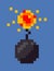 Bomb Explosion Pixel Icon, Explosive Sign Vector