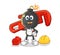 Bomb head plumber cartoon. cartoon mascot vector