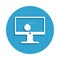 bomb on the monitor icon in badge style. One of cyber security collection icon can be used for UI, UX