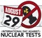 Bomb Prohibited and Calendar during International Day Against Nuclear Tests, Vector Illustration