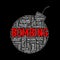 Bomb shape wordcloud tag bombing