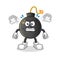 bomb very angry mascot. cartoon vector