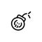 Bomb Weapon Monoline Symbol Icon Logo for Graphic Design, UI UX, Game, Android Software, and Website.