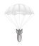 Bomb at white parachute