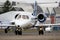 Bombardier Learjet 35A from GFD taxiing to the runway at Mont-de-Marsan Air Base. France - May 17, 2019