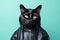 Bombay Cat Dressed As A Sports Athlete On Mint Color Background
