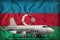 Bomber on the Azerbaijan state flag background. 3d Illustration