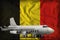 Bomber on the Belgium state flag background. 3d Illustration