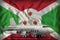 Bomber on the Burundi state flag background. 3d Illustration