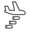 Bomber line icon. Air bombing, war attack and aircraft symbol, outline style pictogram on white background. Military or