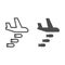 Bomber line and solid icon. Air bombing, war attack and aircraft symbol, outline style pictogram on white background