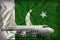 Bomber on the Pakistan state flag background. 3d Illustration