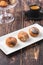 Bombolone or bomboloni is an Italian filled donut and snack food. German donuts - krapfen or berliner - filled with jam and