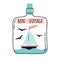 Bon voyage. Cute ship, boat in glass bottle