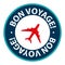 bon voyage stamp on white