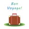 Bon voyage suitcase. Vector illustration