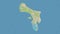Bonaire - Dutch Caribbean outlined. Topo standard