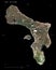 Bonaire - Dutch Caribbean shape on black. High-res satellite