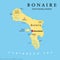 Bonaire, Netherlands, political map, Leeward Antilles island in the Caribbean Sea