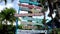 Bonaire resorts. Colorful direction signs