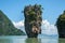 Bond Island, Thailand. Detailed panorama of the island