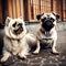 Bonded dogs best friends - ai generated image