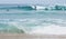 Bondi beach Australia and surfers on waves