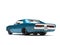 Bondi blue vintage American muscle car - rear view