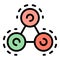 Bonding molecules icon color outline vector