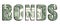 BONDS Concept Word 1 US Dollar Banknote Money Texture on White Background