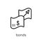 Bonds icon. Trendy modern flat linear vector Bonds icon on white