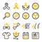 Bone cancer icon set