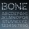 Bone Font Vector. Letters Anatomy. ABC Alphabet. Skeleton Style. Hell Scary Alphabet. Transparent Illustration