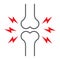 Bone pain thin line icon, body and painful, joint ache sign, vector graphics, a linear pattern on a white background.