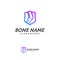 Bone shield logo. Healthy bone Icon. Knee bones and joints care protection logo template. Medical flat logo design. Vector of