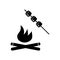 Bonefire and marshmellow icon element of camping icon for mobile concept and web apps. Thin line bonefire and marshmellow icon can