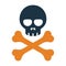 Bones, dead, death, skeleton, warning icon. Editable vector graphics.