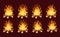 Bonfire animation. Loop animated fire, game campfire cartoon frame energy 2d burn forest woods flames storyboard sprite