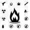 bonfire, balefire, smudge, fire icon. Simple outline vector element of ban, prohibition, forbiddance set icons for UI and UX,