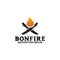 Bonfire camp icon logo design vector template