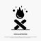 Bonfire, Campfire, Camping, Fire Solid Black Glyph Icon