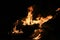 Bonfire fire flame bonfire night. Birch logs burn in a fire