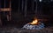 Bonfire in the forest Here nature evening tourism travel romance