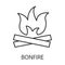 Bonfire icon or logo line art style.