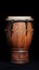 Bongo Drum on a Black Background. Traditional percussion musical instrument of Afro-Cuban and Latin American culture