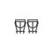 Bongo Drums line icon